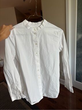 COS Mandarin White Button-Down Shirt